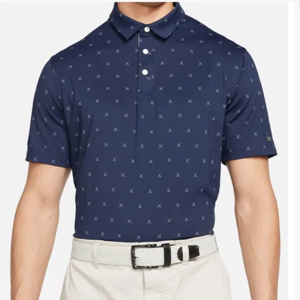 Men's Nike Dri-Fit Player Club Print Navy Polo Shirt